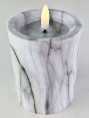 ŚWIECA ELEK.LED WALEC 7,5 CM MARMUR/BIAŁA 5907520036739