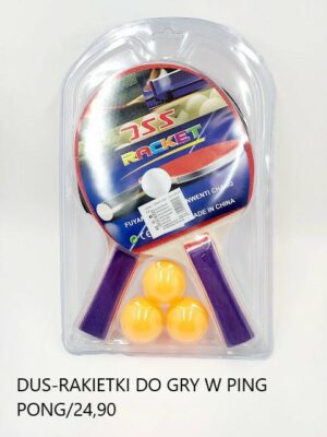DUS-RAKIETKI DO GRY W PING PONG + 3 PIŁKI 2025518106462