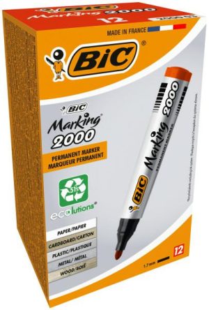 BIC MARKER PERMANENTNY K/OKR CZERWONY a12  3086129999712
