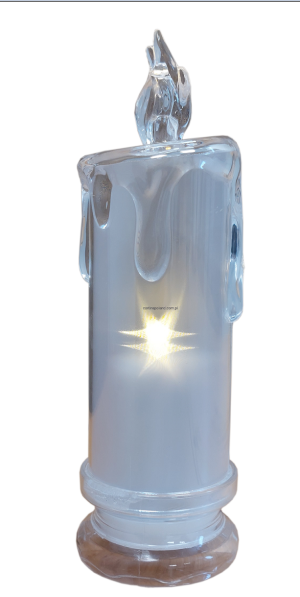 ZNICZ ELEK.NAGROB. HOLO AKRYL. 18 CM/BIAŁY CIEPŁY +BATER.  a12  5907520042433