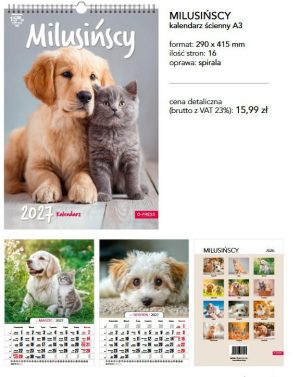 KALENDARZ ŚCIENNY A3 MILUSIŃSCY 2027 a4 5906190827647